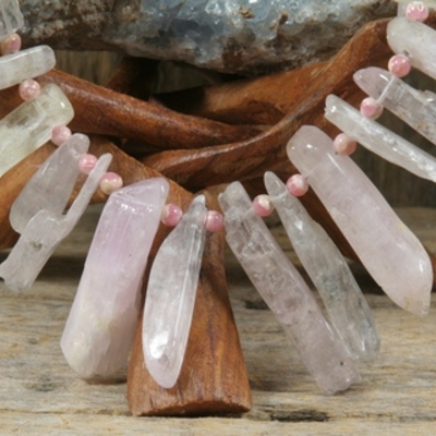 Kunzite and rhodochrosite necklace