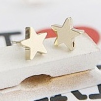 Gold Star Post Stud Earrings