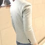 Free Shipping Long Sleeve Cotton Mens Suit Jackets 919SJ-K431-101-Gray-2