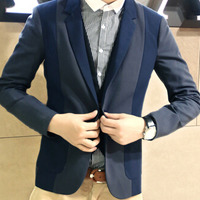 Free Shipping Long Sleeve Cotton Mens Suit Jackets 919SJ-K431-101-Gray - Thumbnail 3