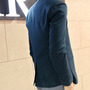 Free Shipping Long Sleeve Cotton Mens Suit Jackets 919SJ-K435F98-101-Green-4