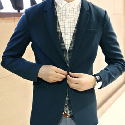 Free shipping long sleeve cotton mens suit jackets 919sj-k435f98-101-blue