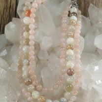 Moonstone and Peach Aventurine Necklace