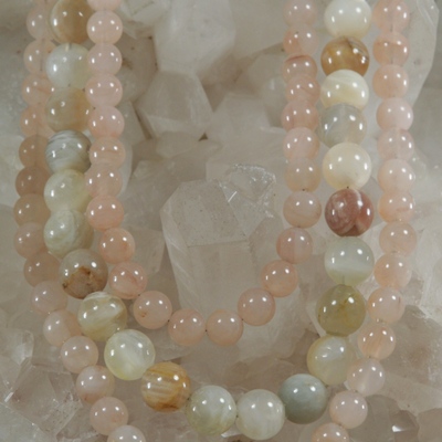 Moonstone and peach aventurine necklace