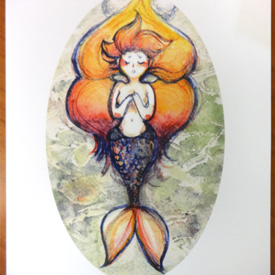 8x10 mermaid watercolor print - Thumbnail 5