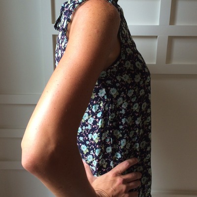 Floral high neck sheer top