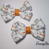 Halloween BOO! Ghosts Hair Bows Small