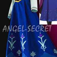J787  [Adult]  Movies Frozen princess ANNA Cosplay Costume Deluxe Dress tailor made adult party birthday - Thumbnail 2