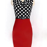 Sold out: Polka Dot Red and Black Dress - Thumbnail 1