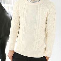 New Fashion Korean Style Round Neck Men Sweater 919SJ-F88-91-Yellow - Thumbnail 3