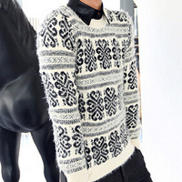 New Fashion Korean Style Round Neck Men Sweater 919SJ-K212-78-White - Thumbnail 1