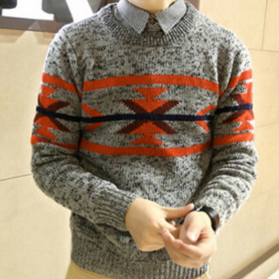 New fashion korean style round neck men sweater 919sj-k301f95-98-red