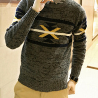 New Fashion Korean Style Round Neck Men Sweater 919SJ-K301F95-98-Red - Thumbnail 2