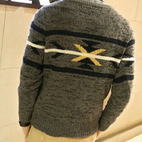 New Fashion Korean Style Round Neck Men Sweater 919SJ-K301F95-98-Red - Thumbnail 4