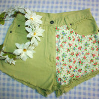 Mint Floral shorts ♥ - Thumbnail 1