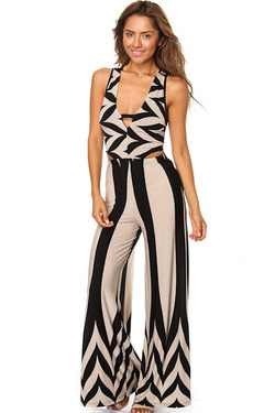 Beige and black one piece