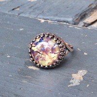 Round Amethyst Opal Ring - Thumbnail 3