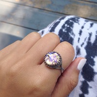 Round Amethyst Opal Ring - Thumbnail 2