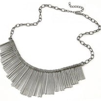 Silver Metallic Tassel Necklace