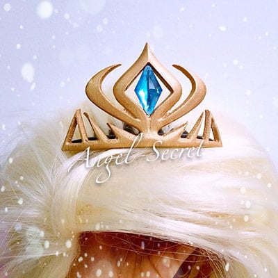 Cr2 golden crown for movies frozen snow queen elsa cosplay costume wig