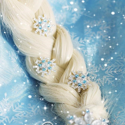 5pcs snow hairpins jyf for movies frozen snow queen elsa cosplay costume wig - Thumbnail 2