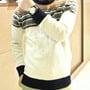 New Fashion Korean Style Round Neck Men Sweater 919SJ-K307F88-91-White-1