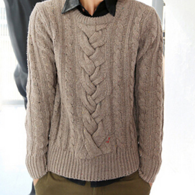 New fashion korean style round neck men sweater 919sj-k313f110-113-coffee