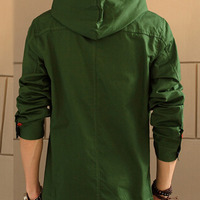 New Fashion Korean Style Long Sleeves Coat 922SJ-F10-43-Green - Thumbnail 2