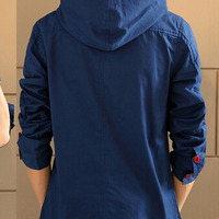 New Fashion Korean Style Long Sleeves Coat 922SJ-F10-43-Blue - Thumbnail 2