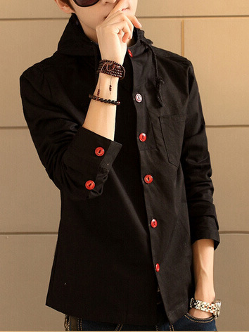 New fashion korean style long sleeves coat 922sj-f10-43-black