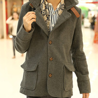 New Fashion Korean Style Long Sleeves Coat 922SJ-y25-73-Khaki - Thumbnail 2