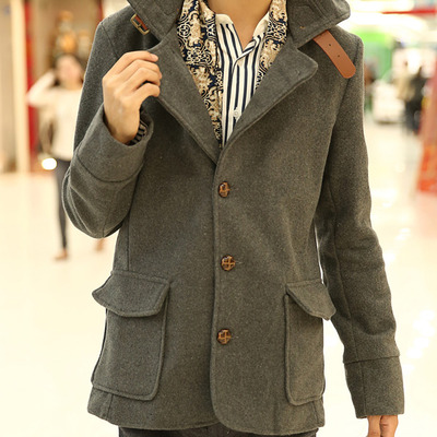 New fashion korean style long sleeves coat 922sj-y25-73-dark gray