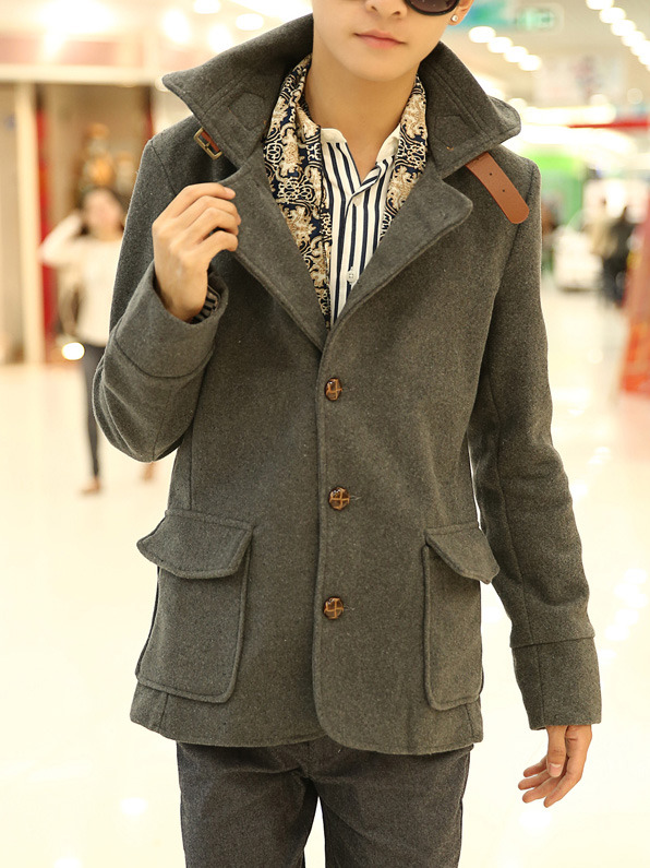 New Fashion Korean Style Long Sleeves Coat 922SJ-y25-73-Dark Gray