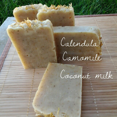 Calendula, Camomile, Coconut milk bar 