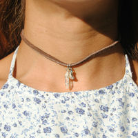 Leather Quartz Choker - Thumbnail 2