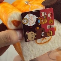 Jumbo Rilakkuma Bread Loaf Dipped in Chocolate Sweets Cafe Series Squishy Charms - Thumbnail 4