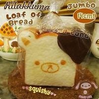 Jumbo Rilakkuma Bread Loaf Dipped in Chocolate Sweets Cafe Series Squishy Charms - Thumbnail 2