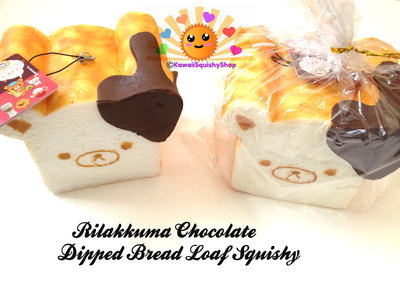 Jumbo Rilakkuma Bread Loaf Dipped in Chocolate Sweets Cafe Series Squishy Charms