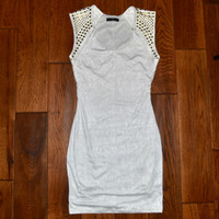 White Dress with Gold Studs - Thumbnail 1