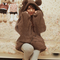 Japanese kawaii cartoon bear ear hooded coat - Thumbnail 1