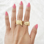 Double finger leaf gold ring-1