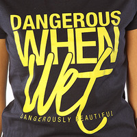 The Dangerous When Wet T-Shirt in Navy - Thumbnail 1