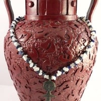 Tribal Lapis and Moonstone Necklace and Earring Set - Thumbnail 4