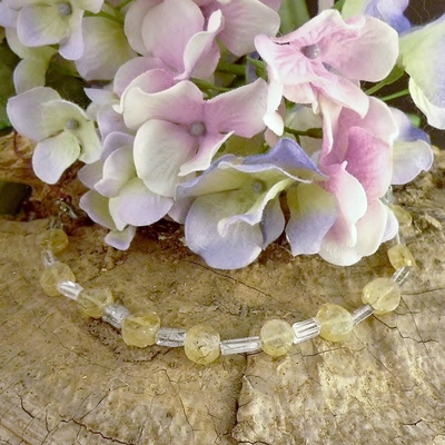 Citrine and rutilated quartz bracelet