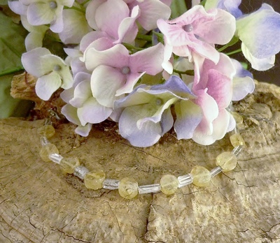 Citrine and Rutilated Quartz Bracelet