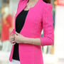 New Fashion Cotton Plain Womens Suit Jackets FLA1130-800-53-Rose-1