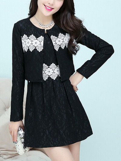 Summer fashion chiffon new korean style womens dresses fla1131-a-8811-65-black