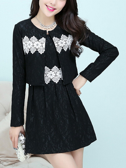 Summer Fashion Chiffon New Korean Style Womens Dresses FLA1131-A-8811-65-Black