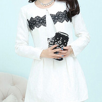 Summer Fashion Chiffon New Korean Style Womens Dresses FLA1131-A-8811-65-Black - Thumbnail 4