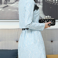 Summer Fashion Chiffon New Korean Style Womens Dresses FLA1131-A-8811-65-Blue - Thumbnail 2